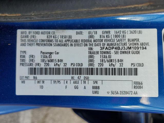 2018 FORD FIESTA SE - 3FADP4BJ3JM109194