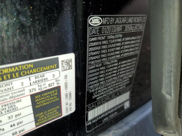 2020 LAND ROVER RANGE ROVE - SALWS2RU6LA720061
