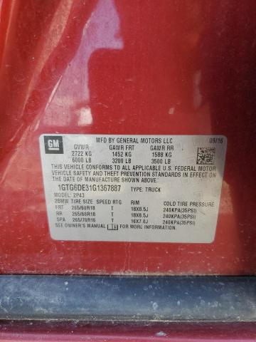 2016 GMC CANYON SLT 1GTG6DE31G1367887