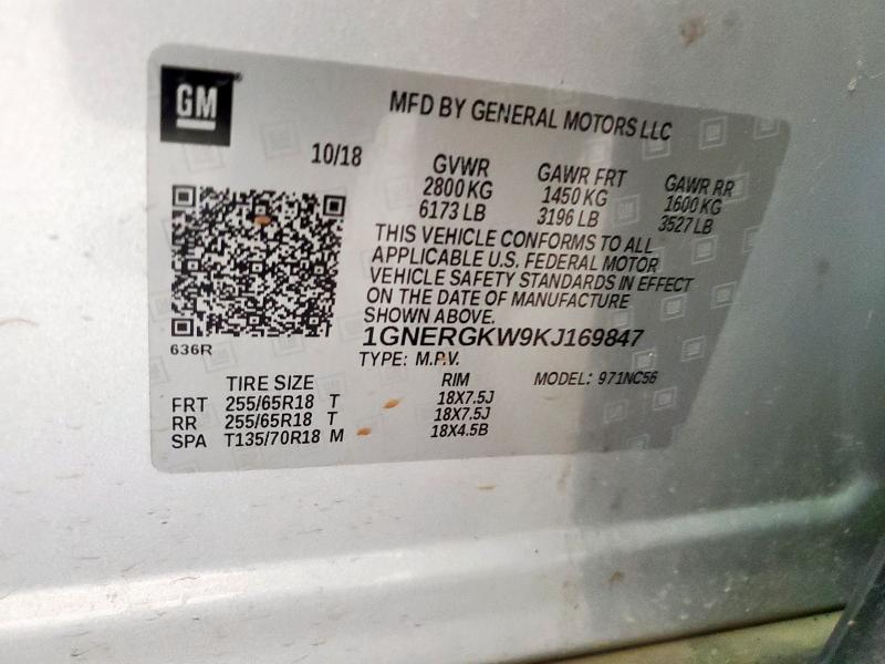2019 CHEVROLET TRAVERSE L 1GNERGKW9KJ169847