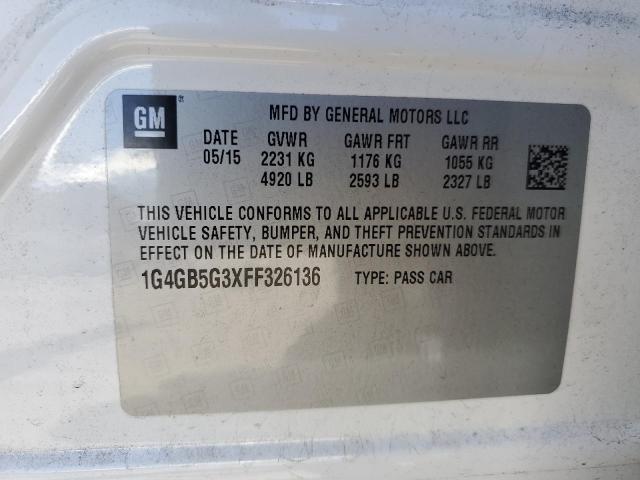 2015 BUICK LACROSSE - 1G4GB5G3XFF326136