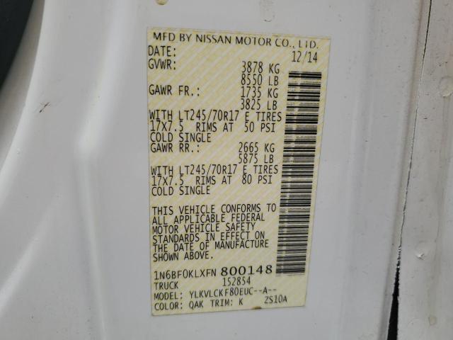 2015 NISSAN NV 1500 1N6BF0KLXFN800148