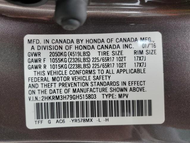 2016 HONDA CR-V EXL - 2HKRM3H79GH515803