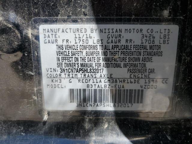 2017 NISSAN VERSA S - 3N1CN7AP5HL832017