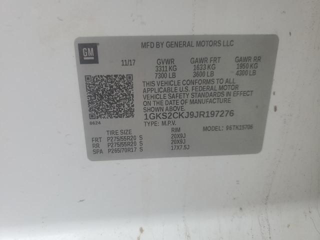 2018 GMC YUKON DENA 1GKS2CKJ9JR197276