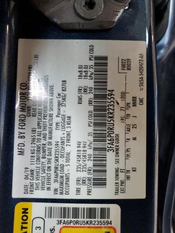 2019 FORD FUSION TIT - 3FA6P0RU5KR235594