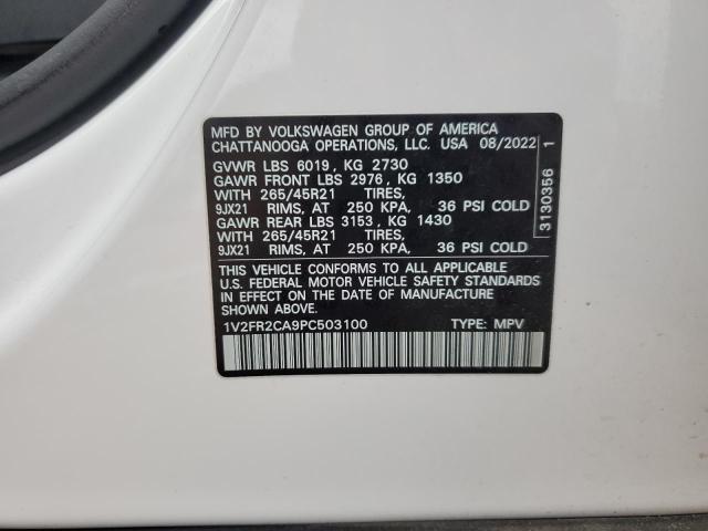 2023 VOLKSWAGEN ATLAS SEL - 1V2FR2CA9PC503100