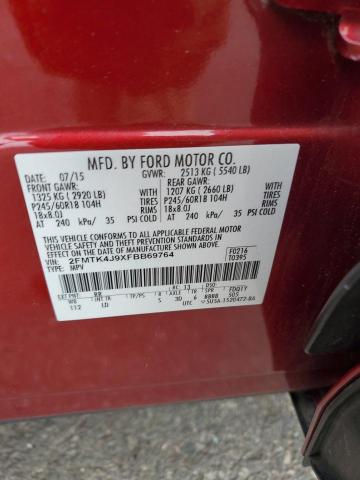 2015 FORD EDGE SEL - 2FMTK4J9XFBB69764