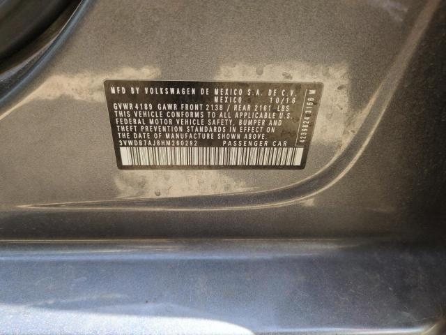 2017 VOLKSWAGEN JETTA 3VWDB7AJ8HM260292