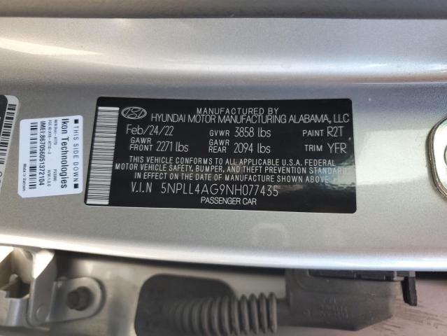 2022 HYUNDAI ELANTRA 5NPLL4AG9NH077435