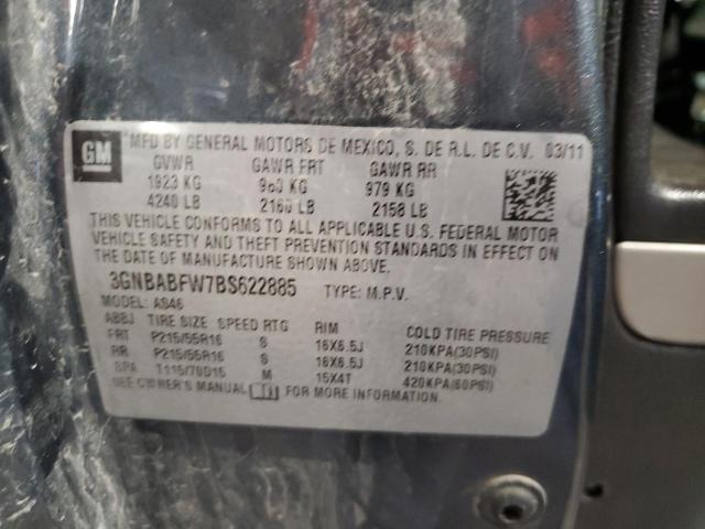 2011 CHEVROLET HHR - 3GNBABFW7BS622885