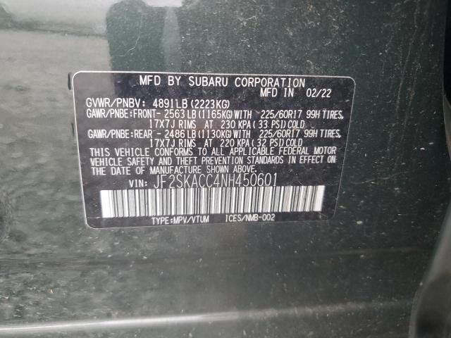2022 SUBARU FORESTER JF2SKACC4NH450601