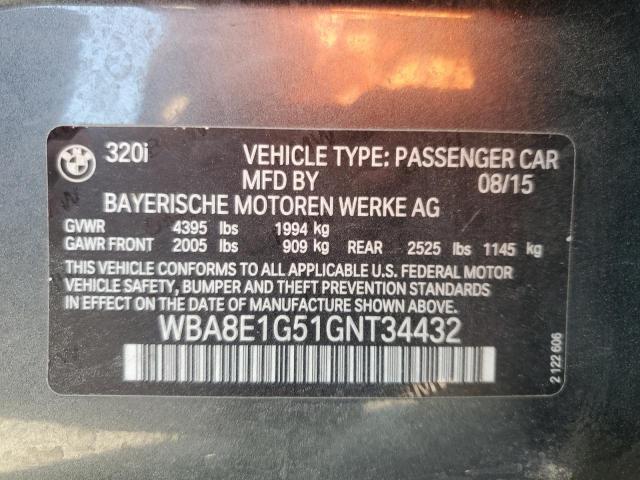 2016 BMW 320 I - WBA8E1G51GNT34432