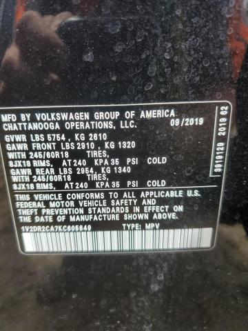 2019 VOLKSWAGEN ATLAS SE - 1V2DR2CA7KC605849