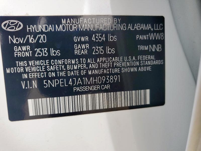 2021 HYUNDAI SONATA SEL - 5NPEL4JA1MH093891