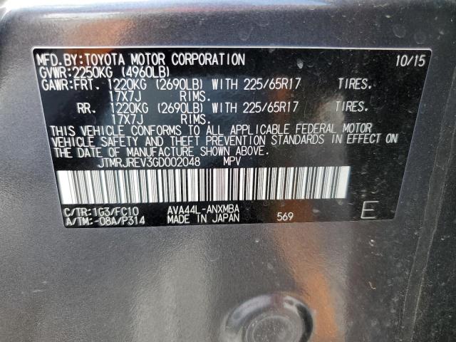 2016 TOYOTA RAV4 HV XL JTMRJREV3GD002048