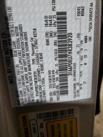 2017 FORD FUSION 3FA6P0RU7HR383920
