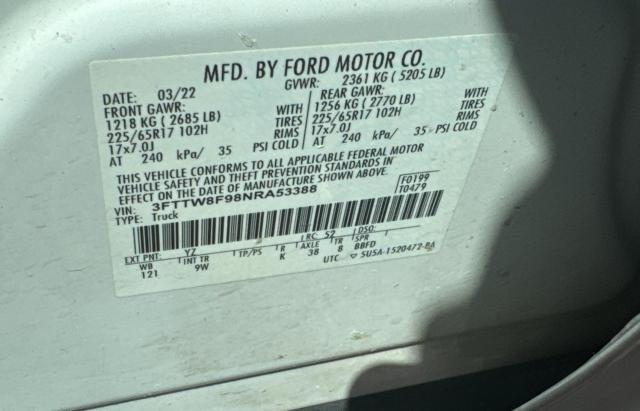 2022 FORD MAVERICK X - 3FTTW8F98NRA53388