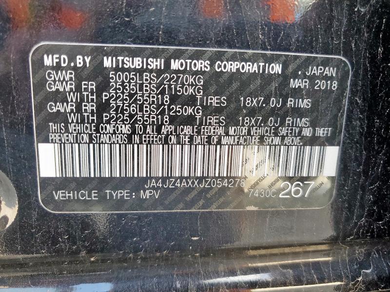 2018 MITSUBISHI OUTLANDER - JA4JZ4AXXJZ054278