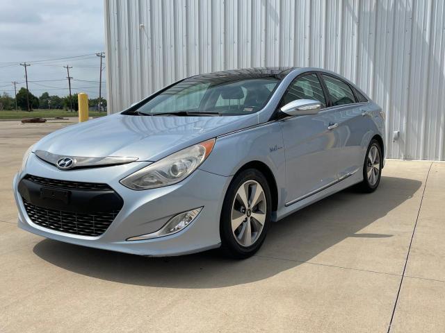 HYUNDAI SONATA HYB 2012 blue sedan 4d hybrid engine KMHEC4A4XCA047536 photo #3