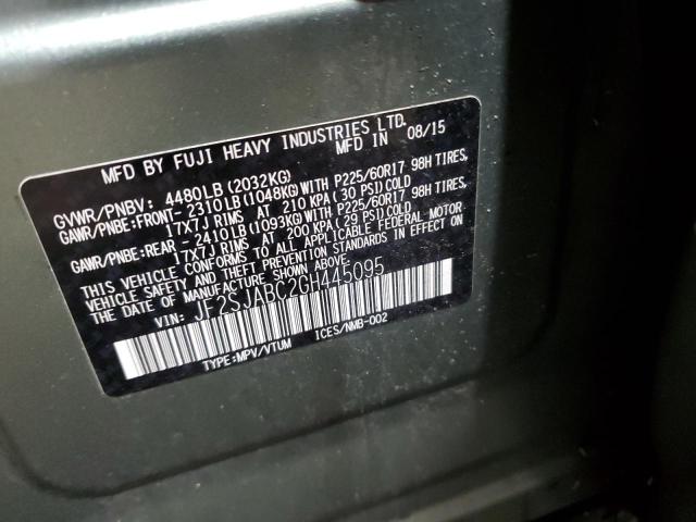 2016 SUBARU FORESTER 2 - JF2SJABC2GH445095