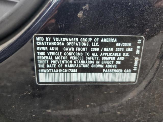 2017 VOLKSWAGEN PASSAT R-L - 1VWDT7A31HC017388