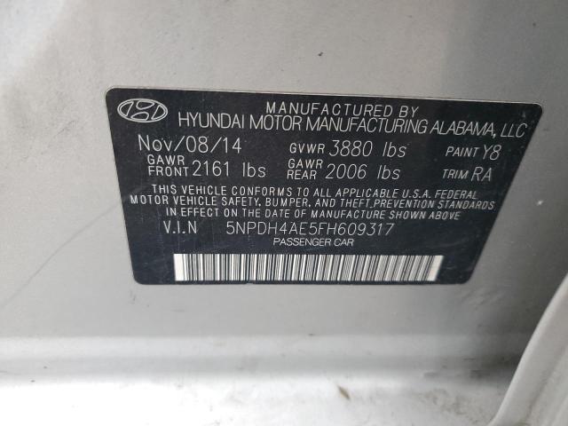2015 HYUNDAI ELANTRA SE 5NPDH4AE5FH609317