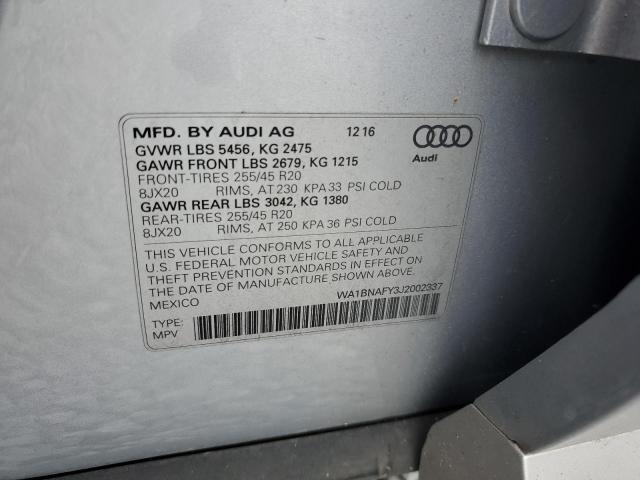 2018 AUDI Q5 PREMIUM WA1BNAFY3J2002337