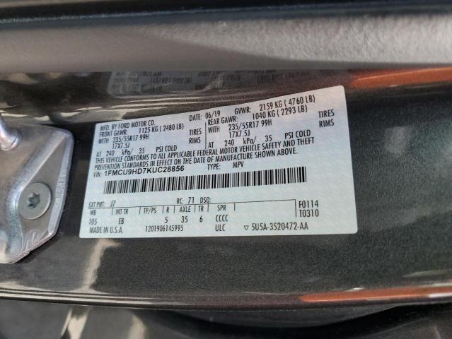 2019 FORD ESCAPE SEL - 1FMCU9HD7KUC28856