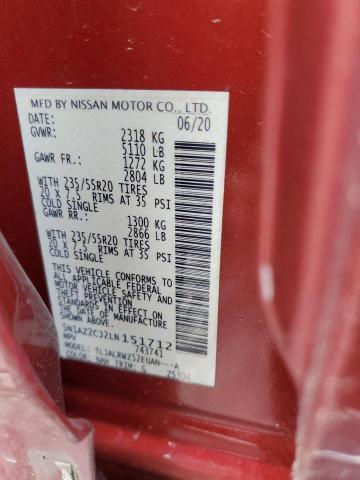 2020 NISSAN MURANO SL 5N1AZ2CJ2LN151712