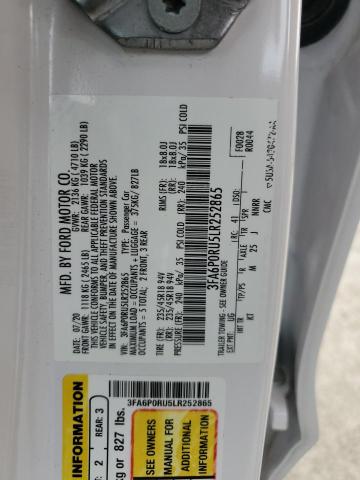 2020 FORD FUSION TIT - 3FA6P0RU5LR252865