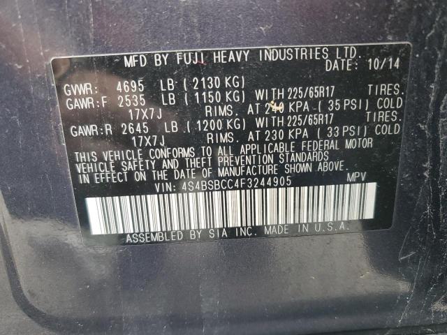 2015 SUBARU OUTBACK 2. - 4S4BSBCC4F3244905