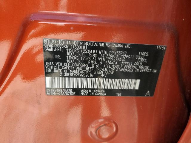 2015 TOYOTA RAV4 LIMIT - 2T3DFREV2FW262616