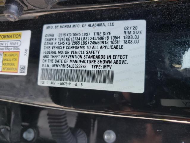 2020 HONDA PILOT EXL - 5FNYF5H54LB023978