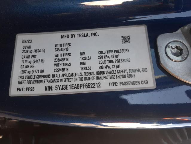 2023 TESLA MODEL 3 - 5YJ3E1EA5PF652212