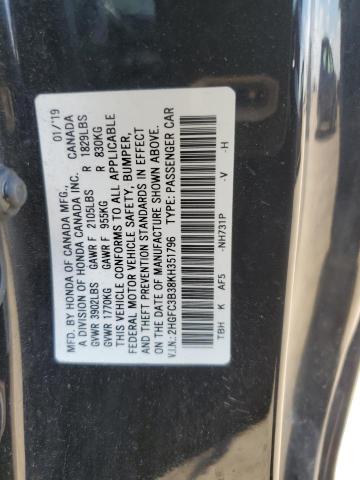 2019 HONDA CIVIC EX 2HGFC3B38KH351796