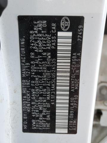2020 TOYOTA CAMRY XLE - 4T1F31AK5LU524535