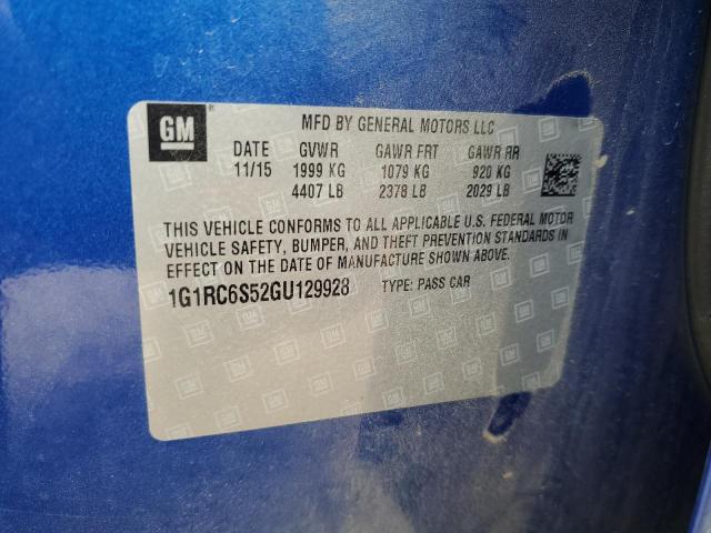 2016 CHEVROLET VOLT LT 1G1RC6S52GU129928