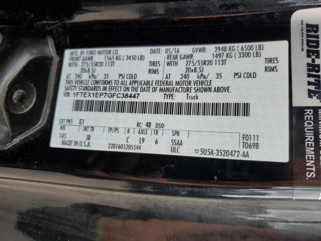 2016 FORD F150 SUPER - 1FTEX1EP7GFC38447