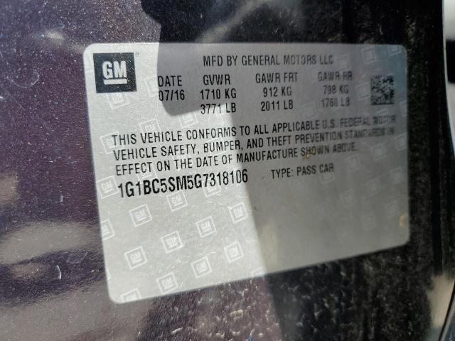 2016 CHEVROLET CRUZE LS 1G1BC5SM5G7318106
