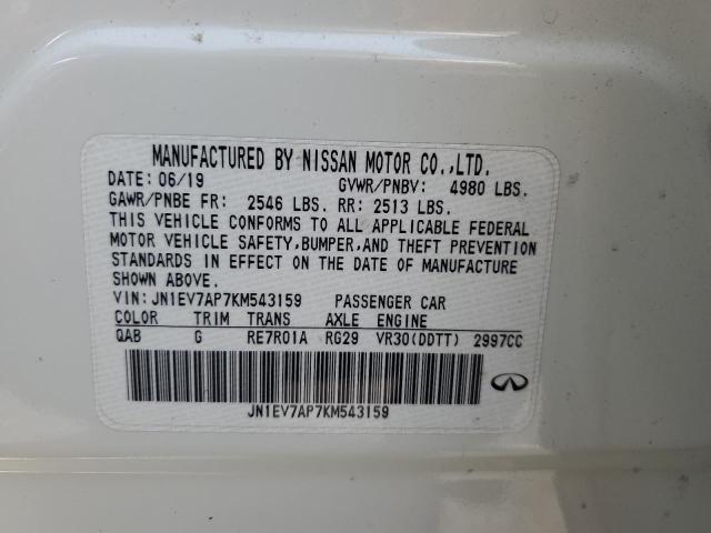 2019 INFINITI Q50 LUXE JN1EV7AP7KM543159