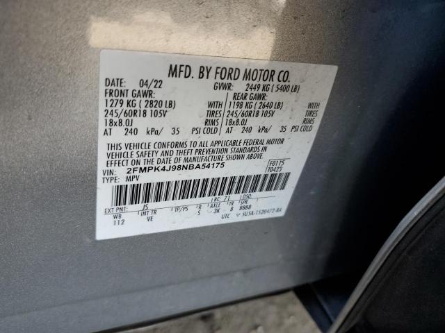 2022 FORD EDGE SEL - 2FMPK4J98NBA54175