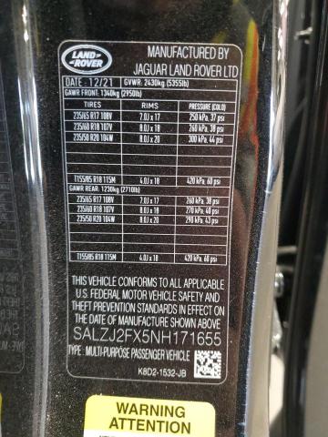 2022 LAND ROVER RANGE ROVE - SALZJ2FX5NH171655