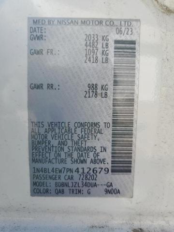 2023 NISSAN ALTIMA SL 1N4BL4EW7PN412679