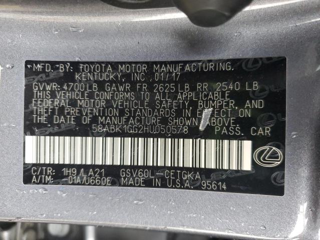 2017 LEXUS ES 350 58ABK1GG2HU050578