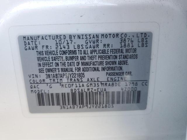 2018 NISSAN SENTRA S - 3N1AB7AP9JY221805