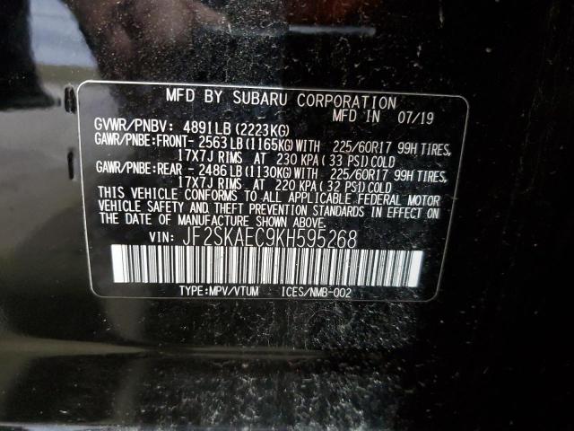 2019 SUBARU FORESTER P JF2SKAEC9KH595268