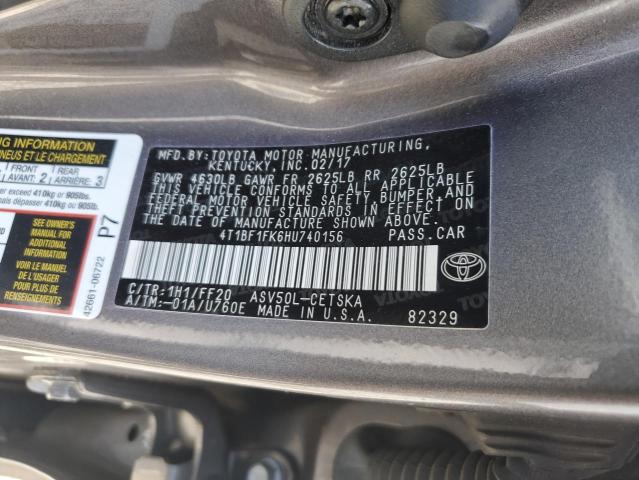 2017 TOYOTA CAMRY LE - 4T1BF1FK6HU740156