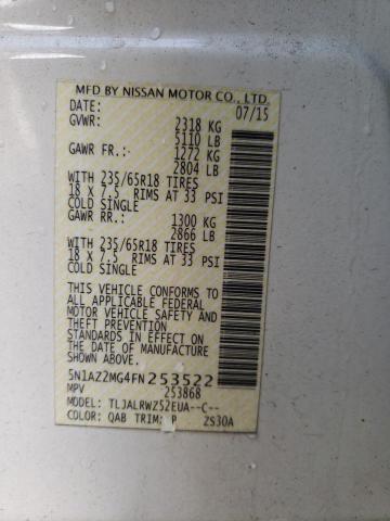 2015 NISSAN MURANO S 5N1AZ2MG4FN253522