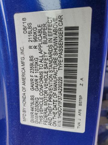 2018 HONDA ACCORD SPO - 1HGCV1F37JA230220